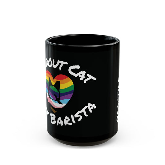 Foldout Cat Black Mug