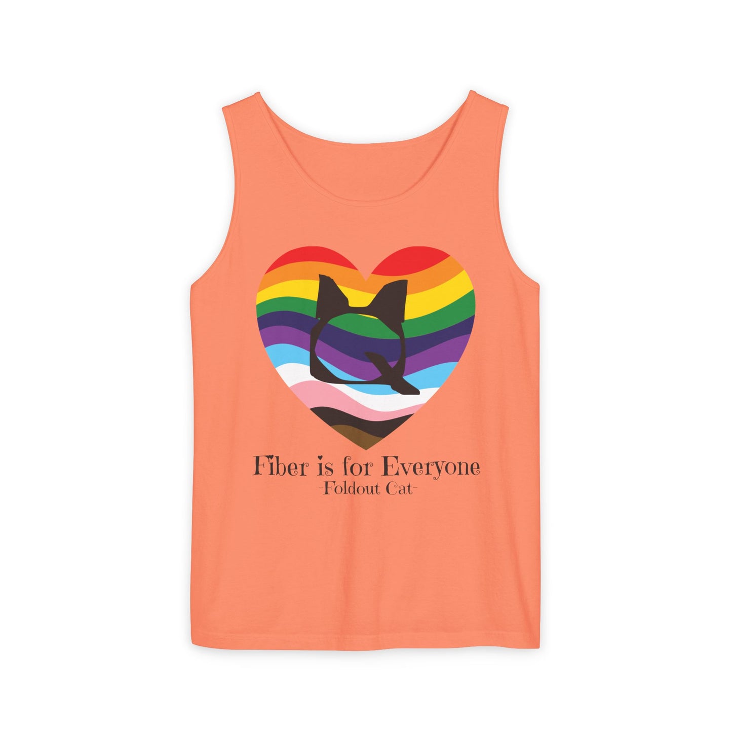 Fiber is for Everyone Q Pride Heart Unisex Garment-Dyed Tank Top