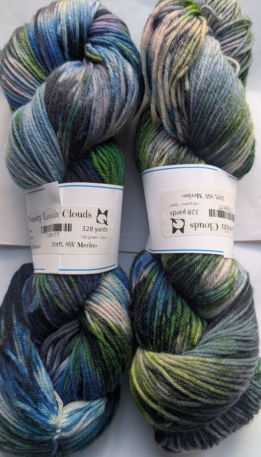 Nasty Lookin' Clouds - Yarn (DYED TO ORDER)